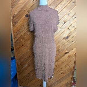 Urvashi Kaur Textured Brown Tunic Dress Size XXL